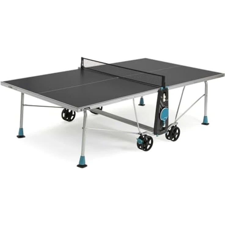 Cornilleau Outdoor Tischtennisplatte 200X, wetterfest mit SoftMat-Oberfläche, grau – Bild 1