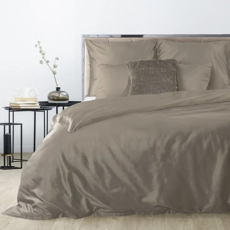 Eurofirany Bettwäsche Bettwäschegarnitur Ehebett mit Seidenglanz Makosatin Satinbaumwolle, Baumwolle, Hochwertige Bettwäsche, klassisch, musterlos – Bild 4