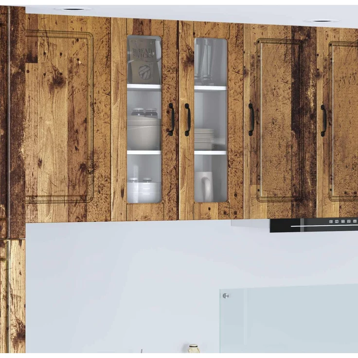 Hängeschrank, Küchenschrank mit Regal Altholz 60 x 31 x 80 cm Holzwerkstoff – Bild 2