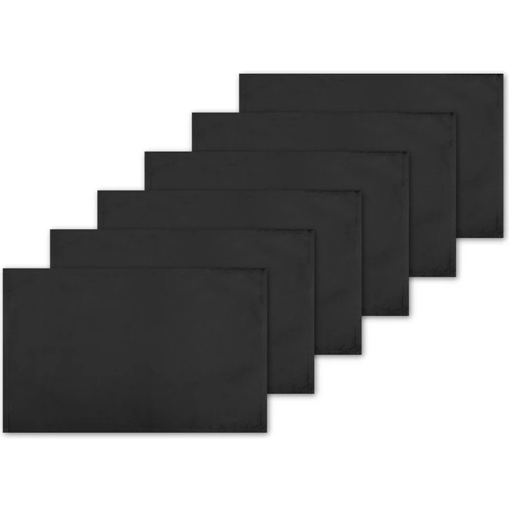 6er Set Tischsets Platzset Tischuntersetzer Platzdeckchen Tischdeko Tischmatte Essensunterlage Maße 30x45 cm, Farbe: schwarz - jet black – Bild 7