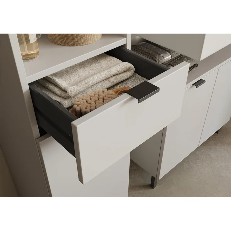 Germania Hochschrank GW-Arcena 1393-572, in Kaschmir, gedämpfte Türen und Schublade, 30 x 190 x 34 cm (BxHxT) – Bild 7