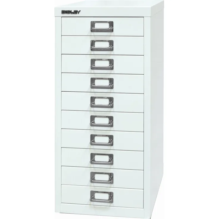Bisley MultiDrawer™, 29er Serie, DIN A4, 10 Schubladen, Farbe verkehrsweiß