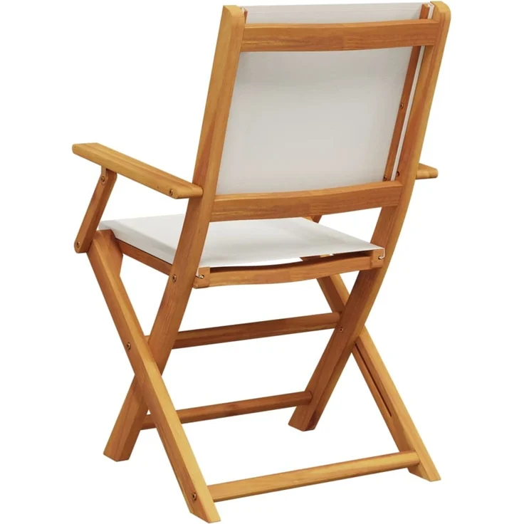 vidaXL Gartenstühle 2 Stk. Cremeweiß Massivholz Akazie & Stoff 367669 – Bild 7