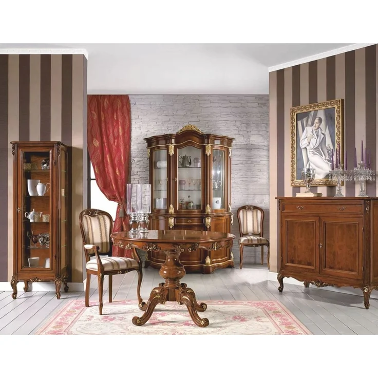 Casa Padrino Luxus Barock Esstisch Braun / Gold 100-140 cm - Made in Italy – Bild 2