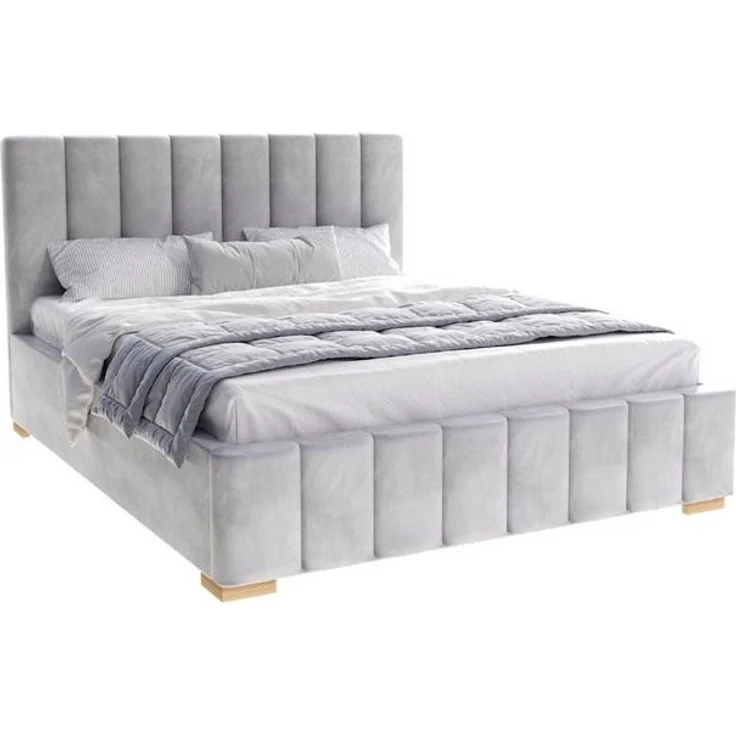FDM Polsterbett modern mit Bettkasten MADE IN EU - mit hochwertigem Velours Bezug (verfügbar 90x200 120x200 140x200 160x200 180x200cm, Bettrahmen, Bett, mit großen gepolsterten Kopfteil, mit Bettkasten zum aufklappen), Hebbarer Metallrahmen, Bettkasten... – Bild 4