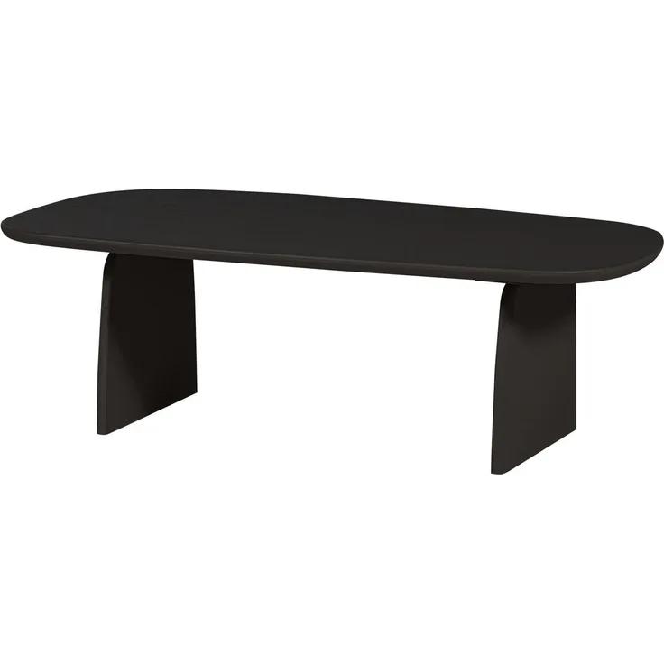 Couchtisch Tablo Eiche FSC, organisches Design, modern, schwarz, 110 x 60 cm, robust