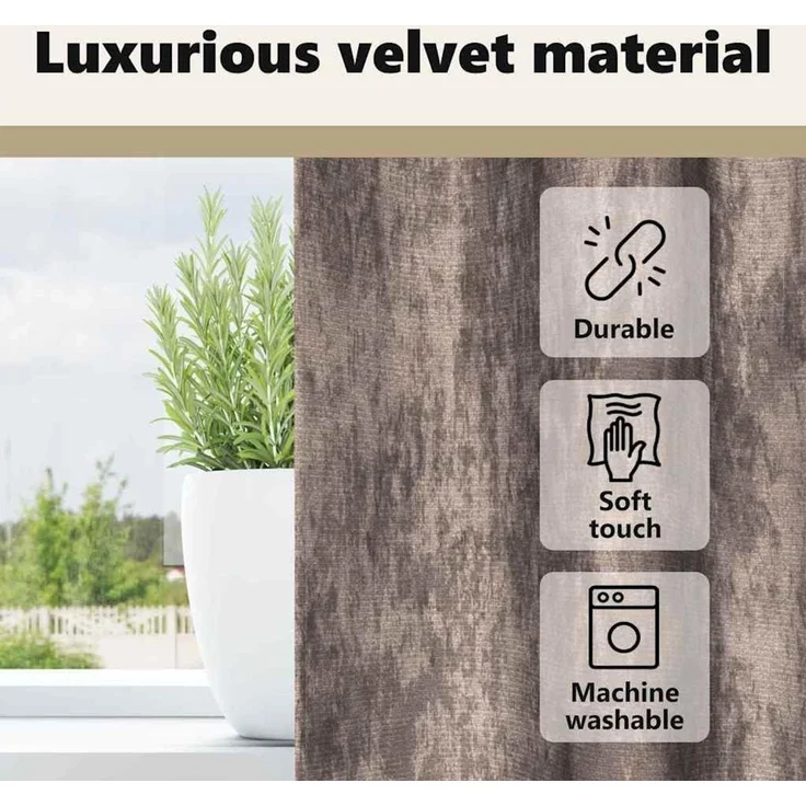 vidaXL Samtvorhänge 2 stk. Cappuccino 260 x 140 cm Samt 4107742 – Bild 4