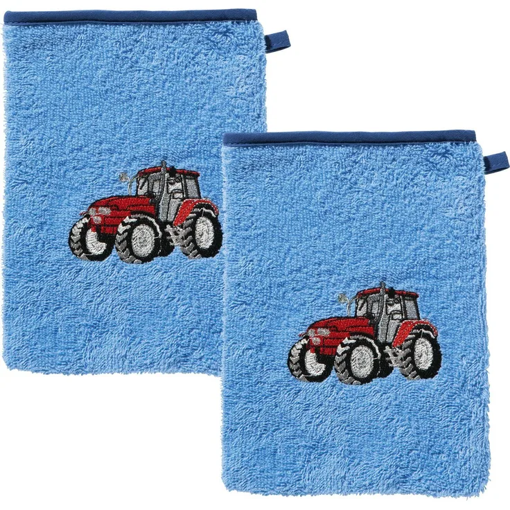 Erwin Müller Waschhandschuh Kinder-Waschhandschuh 2er-Pack, (2-St), Walk-Frottier Motiv