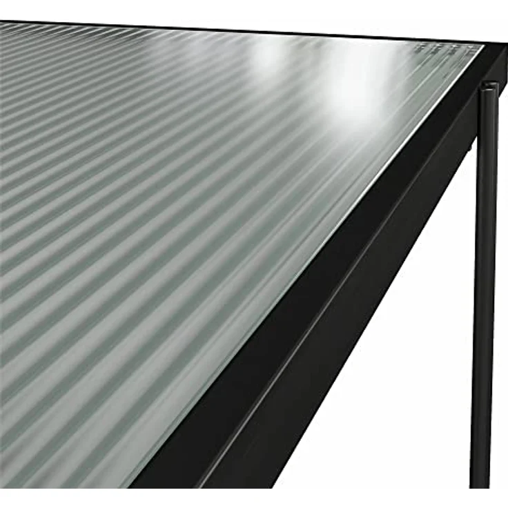 DHP Furniture Wainwright Bücherregal mit 4 Regalen, Schwarz/Eicheoptik, 79 x 35 x 117 cm, Holzwerstoff mit Metallrahmen, modernes Bücherregal für Wohnzimmer und Home Office – Bild 4