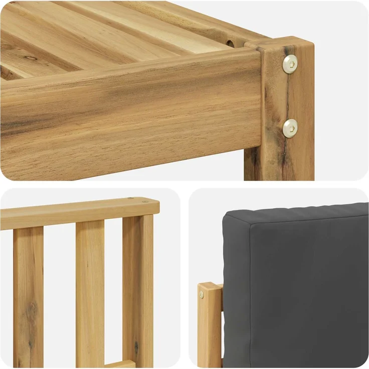 vidaXL Outdoor-Sofagarnitur 6 pcs Weiß und Anthrazit Polyester 3388011 – Bild 5