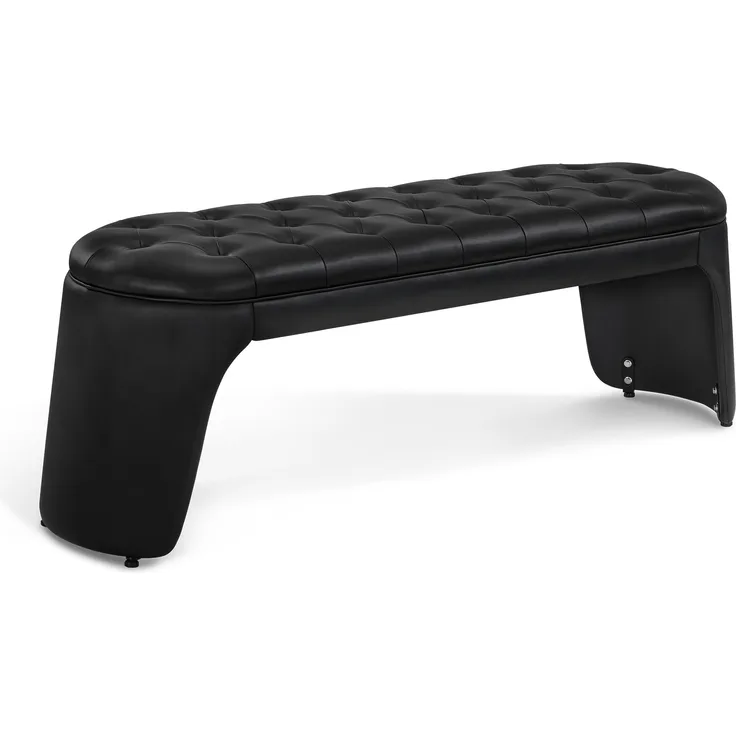 BarberPub 3-Sitzer Sitzbank für Friseursalon, Sitzbreite 150 cm, Moderne Wartebank Friseur, Polsterbank Schlafzimmer,Flurbank Friseureinrichtung W510 (Schwarz/Kunstleder)