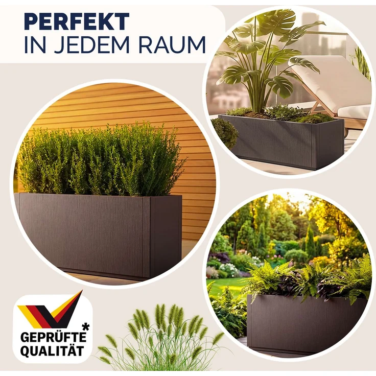 CASARIA® Pflanzkasten Ethica 80x36x36cm Braun – Bild 8