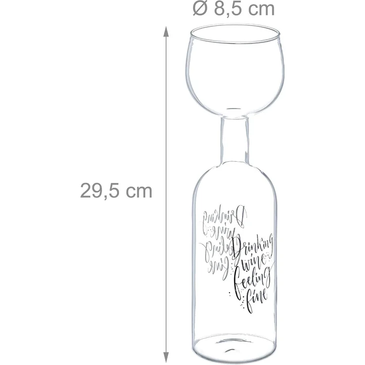 Relaxdays Weinflasche mit Glas 750 ml – Bild 4