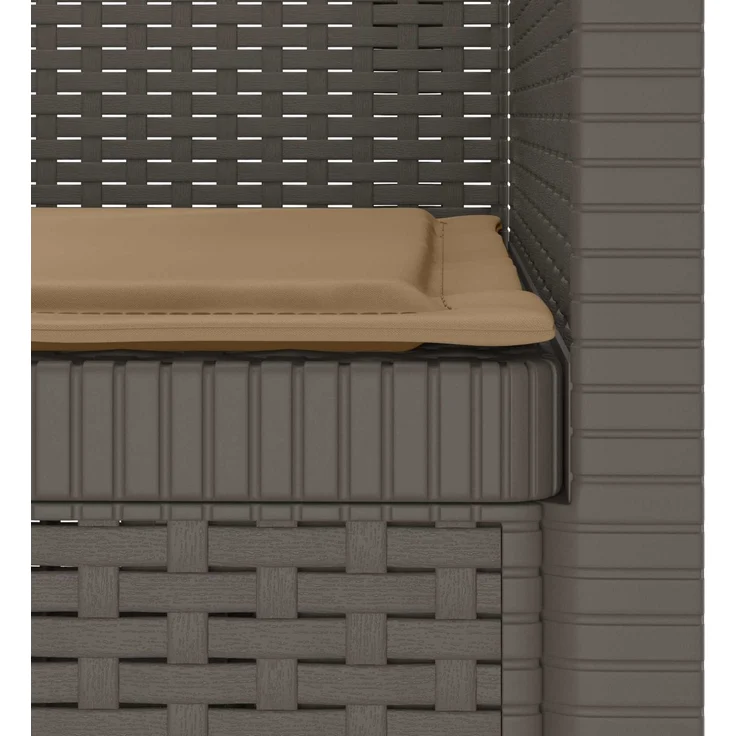 vidaXL 1-Sitzer Sessel mit Kissen Rattan-Look PP Hellgrau 8011866 – Bild 7