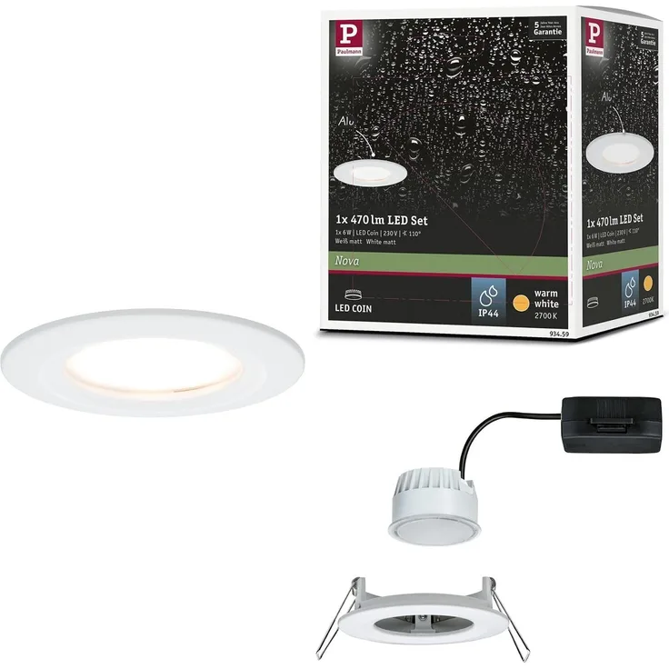 Paulmann No. 93459 Einbauleuchte LED Coin Nova rund 6W Weiß matt starr