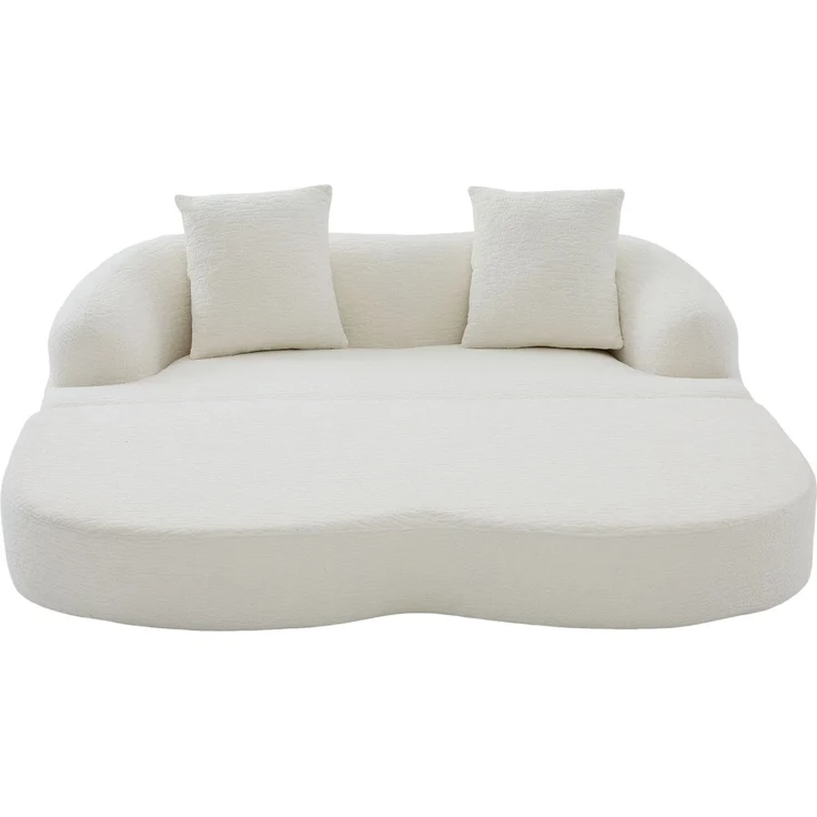 ZUBALIYA Schlafsofa 84x65 cm, mit LED - Beleuchtung, mit Chenille - Bezug, modular aufgebaut, mit Schaumstoffpolsterung, Beige – Bild 20