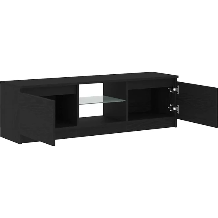 vidaXL TV-Schrank mit LED-Leuchten Schwarz Eichen-Optik 120x30x36 cm 862034 – Bild 5