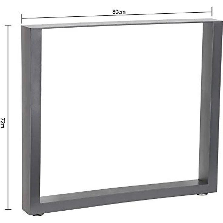 Tischuntergestell 80x72 cm Möbelfüße Grau Tischbeine Industrie Bankkufen Stahl – Bild 9