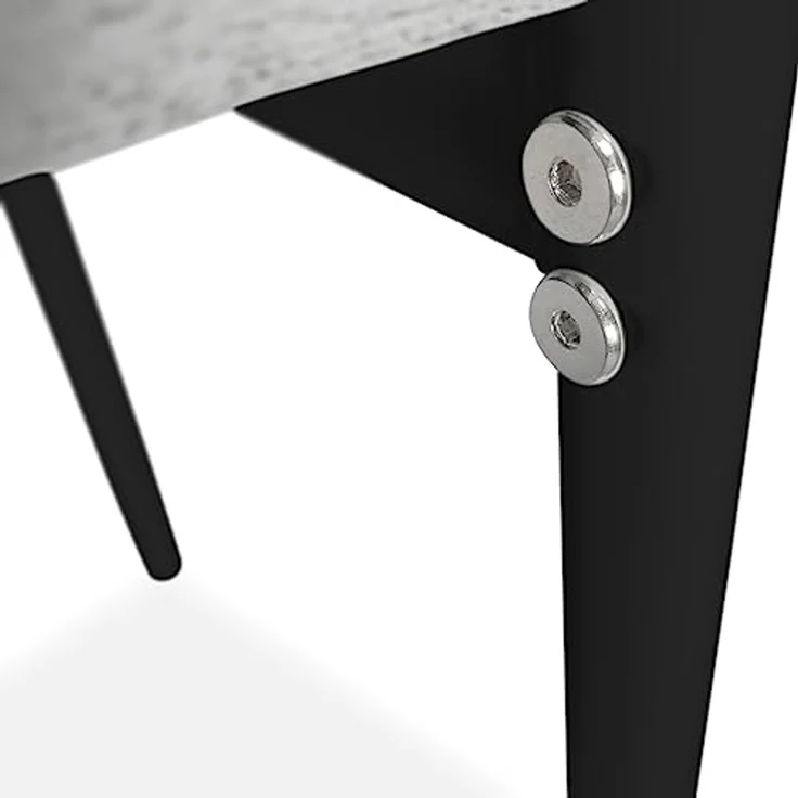 Homey Set mit 6 gepolsterten Stühlen für Wohnzimmer, Esszimmer, Finish in Marengo, Schwarze Beine, Modell Yrsa, Aluminium, 40 cm (B) x 42 cm (T) x 96 cm (H) – Bild 6