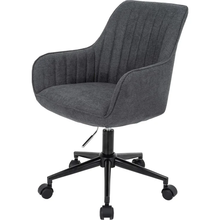 MCW Drehstuhl, höhenverstellbar und drehbar, Anthrazit, mit Armlehnen, 58x87x58 cm, stylisches Design für Arbeitszimmer und Wohnzimmer
