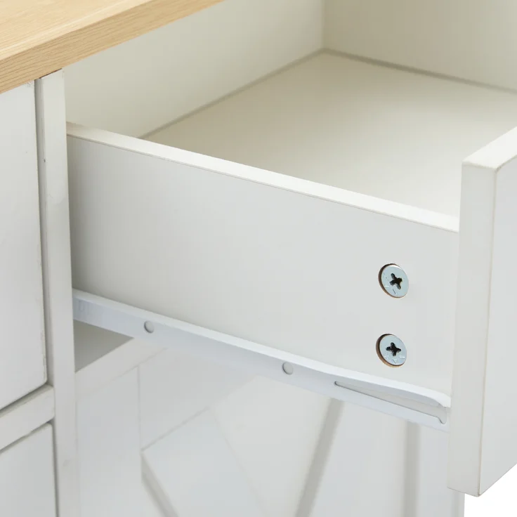 Sideboard MDF mit 3 Schubladen & 4 Türen 160x37x75 cm, Weiß – Bild 9