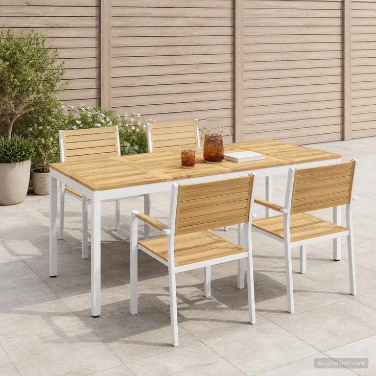 vidaXL Gartentisch NAARDEN Weiß gewaschen 147 x 88,5 x 75 cm 901767