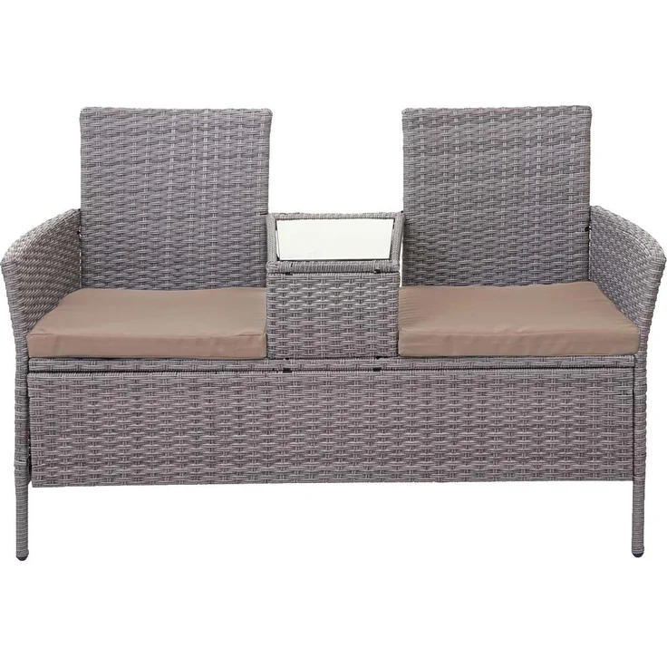 MCW Gartenbank MCW-E24, Poly-Rattan, mit Armlehnen, Bezüge mit Reißverschluss, wasserabweisend – Bild 3