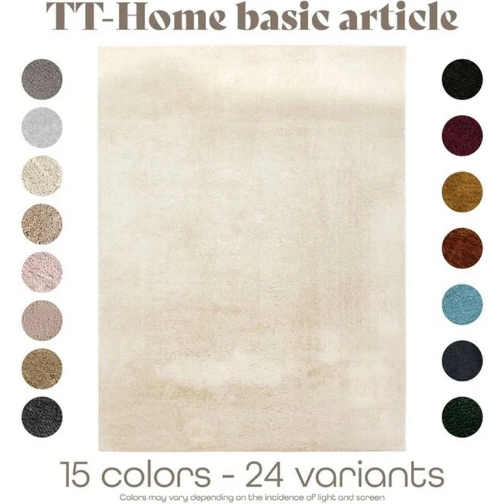 TT Home Teppich Diele, Esszimmer, Flur, Schlafzimmer, Wohnzimmer, Rechteckig, Höhe: 14 mm, Wohnzimmer Kurzflor Einfarbig Modernes Design Waschbar – Bild 4