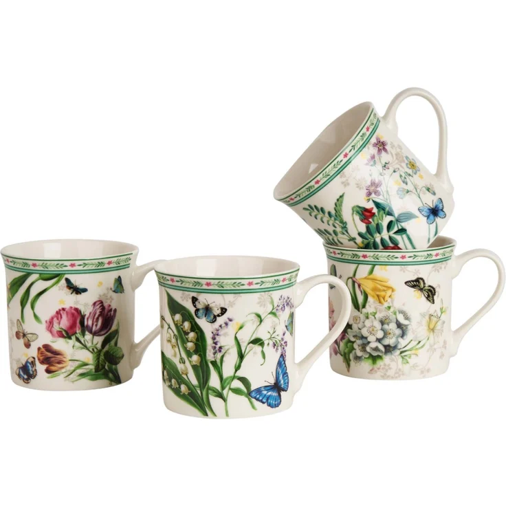 DUO 4er-Set Becher FLOWER DREAM, 400 ml, New Bone China Porzellan, in Geschenkbox – Bild 4