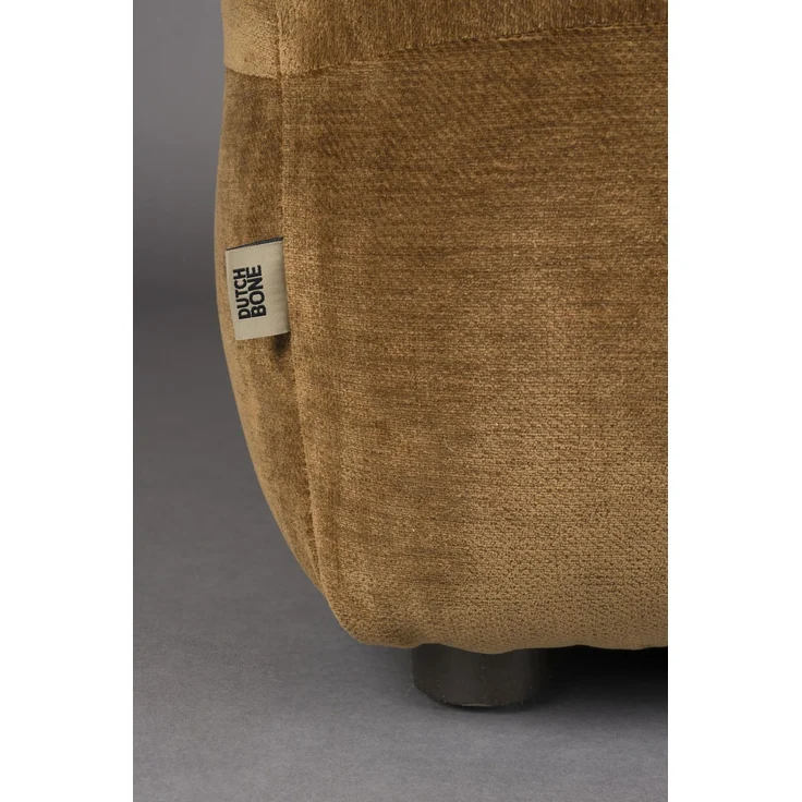 HACKMAN Hocker 100 x 100 cm Velours Cognac von DUTCHBONE – Bild 3