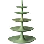 Koziol Etagere Babell Big, Servierständer, Kunststoff-Holz-Mix, Nature Leaf Green, 7185703
