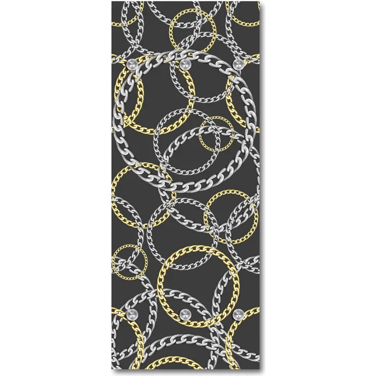 Queence Garderobe - "Glamour" Druck auf hochwertigem Arcylglas inkl. Edelstahlhaken und Aufhängung, Format: 50x120cm