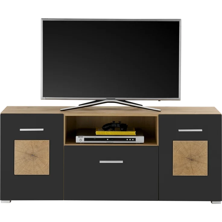 Lowboard >Georgia< in Eiche Artisan Nachbildung - 140x58x38cm (BxHxT) – Bild 2