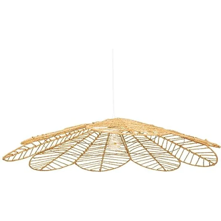 Atmosphera Blumenlampe Suspension Corde Folk Nat D98, Pendelleuchte mit 98 cm Durchmesser, rustikales Design, braunes Geflecht