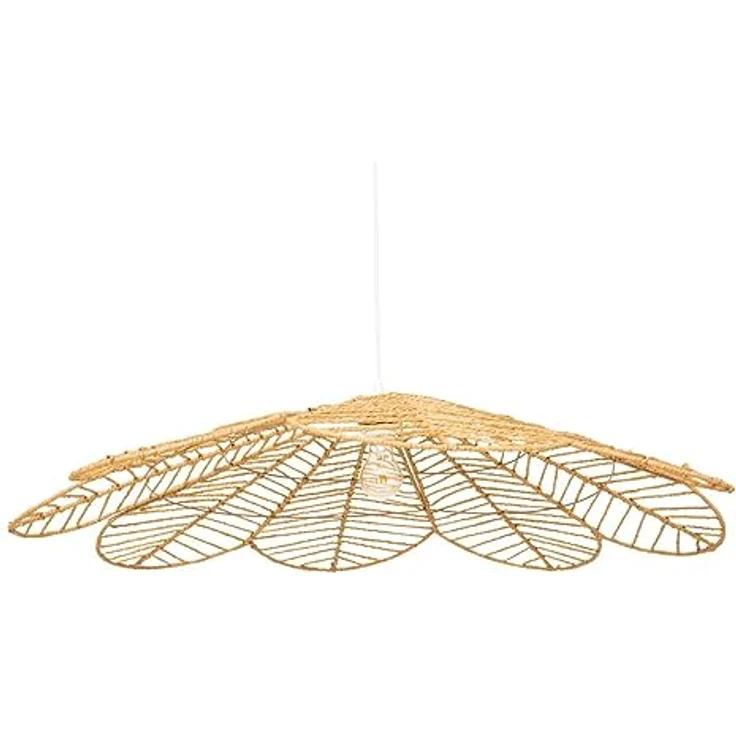 Atmosphera Blumenlampe Suspension Corde Folk Nat D98, Pendelleuchte mit 98 cm Durchmesser, rustikales Design, braunes Geflecht – Bild 1