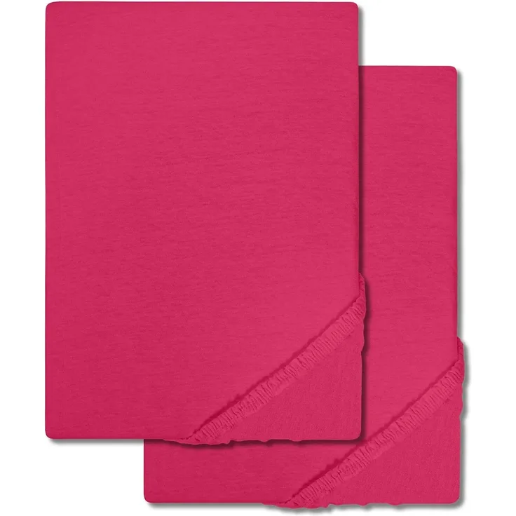 Setex Feinbiber Spannbettlaken pink 90 x 200 cm Doppelpack
