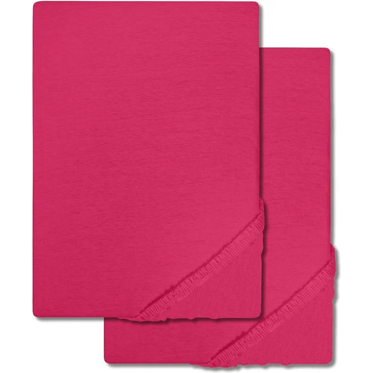 Setex Feinbiber Spannbettlaken pink 90 x 200 cm Doppelpack