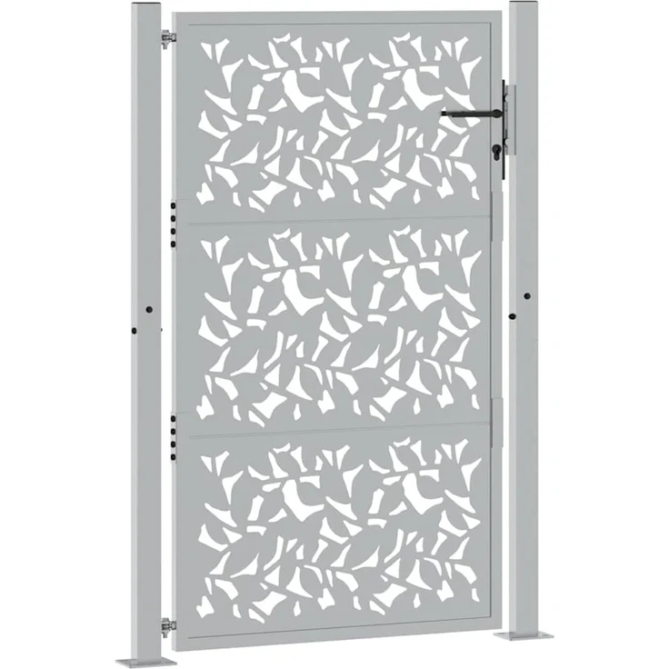 vidaXL Gartentor 100x150 cm Wetterfester Stahl Blattdesign 4100966 – Bild 3