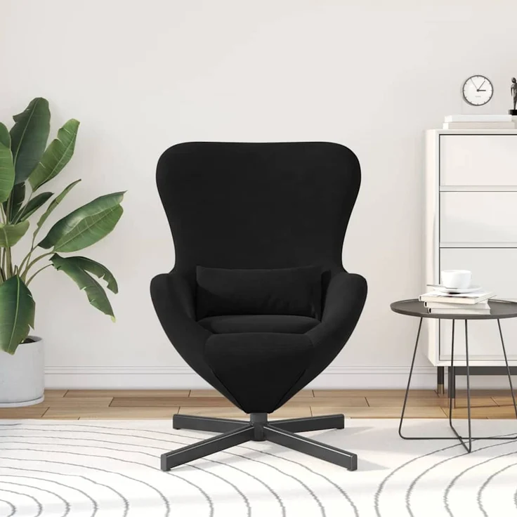 vidaXL Eiersessel Schwarz 63 x 73 x 90 cm Samt 42002762 – Bild 2