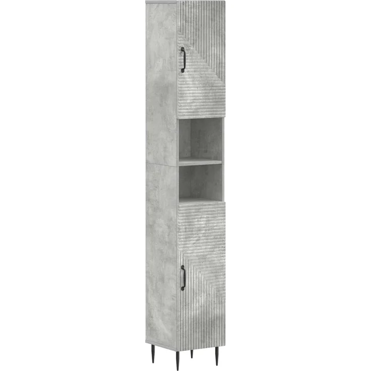 vidaXL 4-teiliges Badezimmer-Schrank-Set HAARLEM Betongrau 3417939 – Bild 6