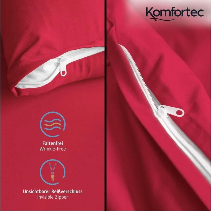 Komfortec Bettwäsche Premium, 135 x 200 bis 220 x 240 cm, 6 verschiedene Größen zur Auswahl, gebürstet 100% Mikrofaser, 3 teilig, Superweiches Bettwäsche-Set, Knitterfrei, Atmungsaktiv – Bild 4