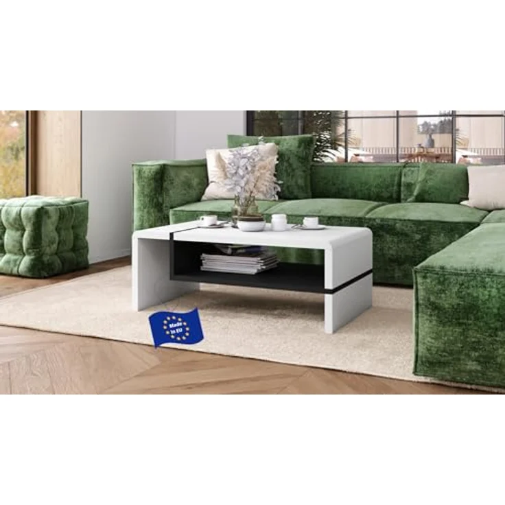 designimpex Couchtisch Design Wohnzimmertisch Folk 01 Tisch mit Ablagefläche – Bild 2