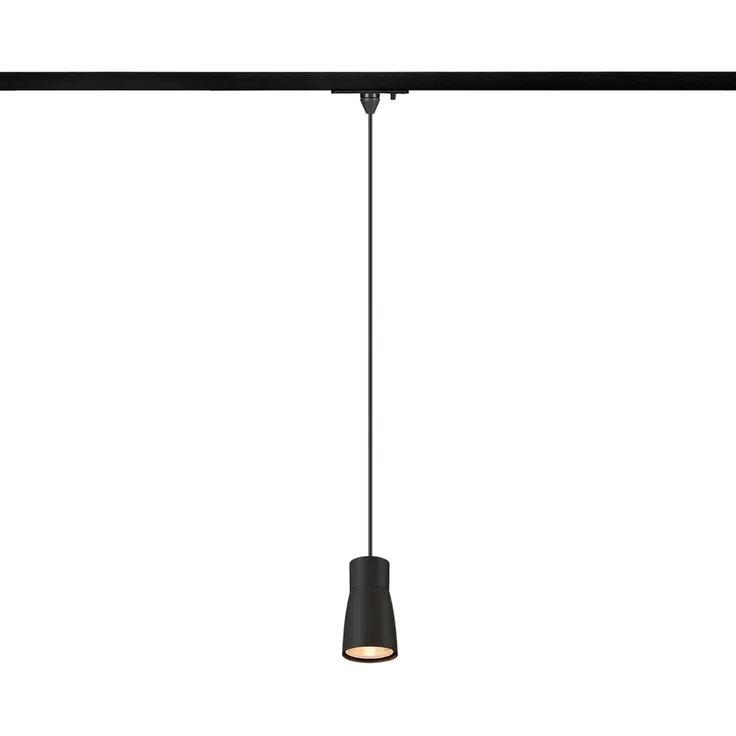 SLV PURI 2.0 Dome, 1~ Pendelleuchte, GU10, Pendellänge 200cm, 1x max. 6W, schwarz - Leuchten mit 1 Phasen Adapter