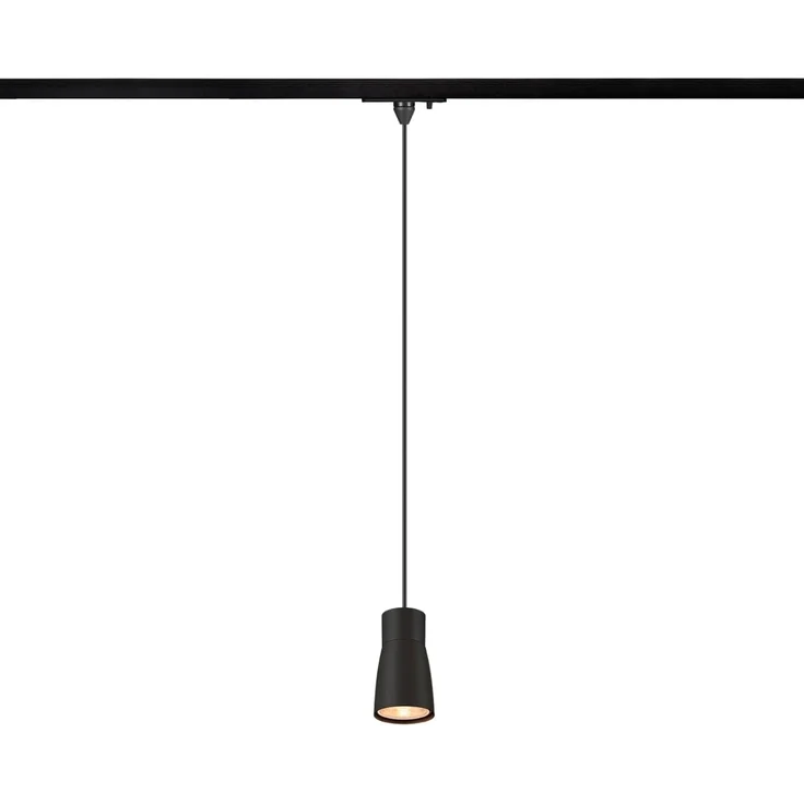 SLV PURI 2.0 Dome, 1~ Pendelleuchte, GU10, Pendellänge 200cm, 1x max. 6W, schwarz - Leuchten mit 1 Phasen Adapter
