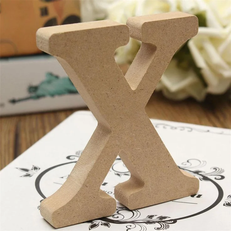 Freeas Naturholzfarben Holzbuchstaben 8 cm für Wanddeko & Basteln (X) | Buchstaben Holz zum Selberbemalen für DIY-Bastelprojekte, Kinderzimmer, Geburtstage, Hochzeitsfeiern und Namensschild-Deko