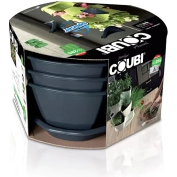 Prosperplast Dreier-Topf für Kräuter Coubi Herbal anthrazit – Bild 4