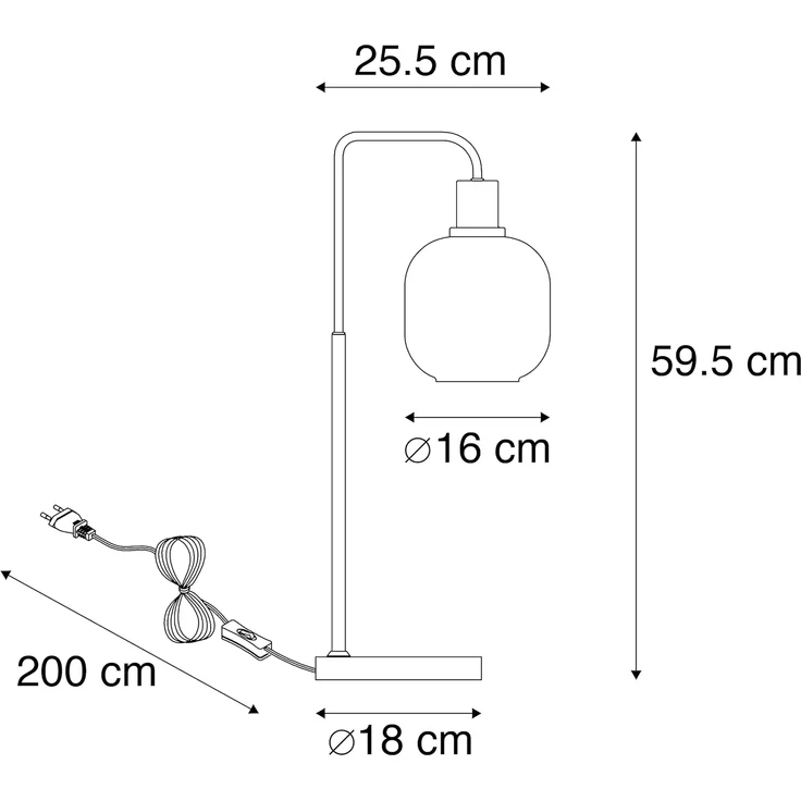 Qazqa Tischleuchte Zuzanna, ohne Leuchtmittel, E27, Gold/Messing, Design, Glas, 1-flammig – Bild 3