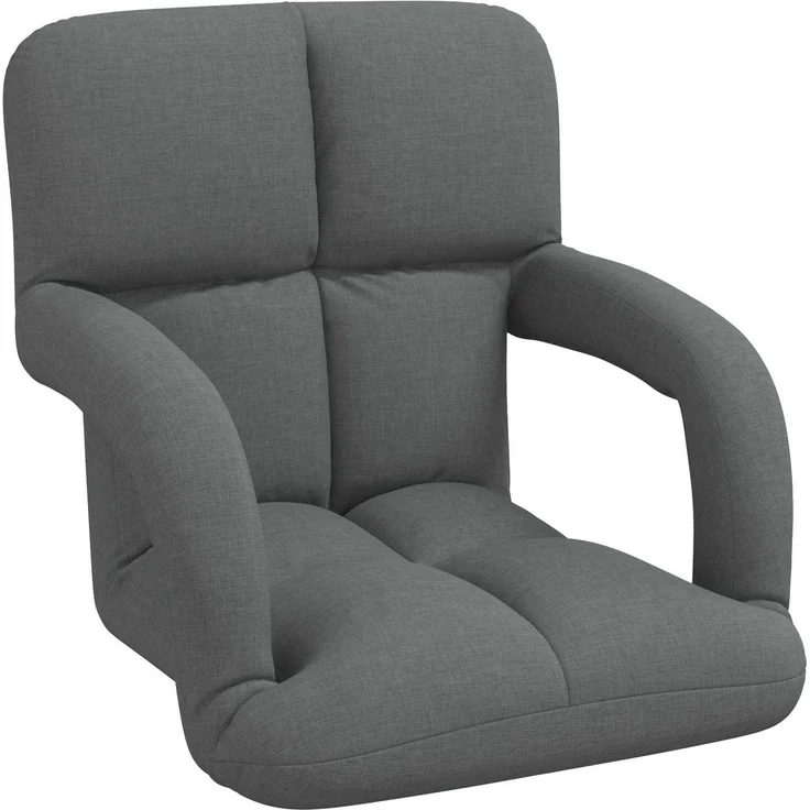 vidaXL Verstellbarer Fußsessel Dunkelgrau 58 x 62 x 58 cm Stoff 42028126 – Bild 2