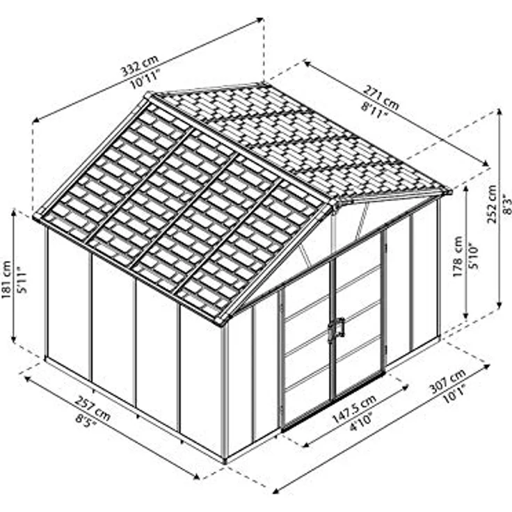 Palram - Canopia Kunststoff Gerätehaus Yukon 119 | – Bild 7