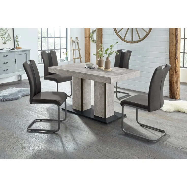 HELA Essgruppe ROSE, (Set, 5-tlg), bestehend aus einem Tisch 140-180 cm und 4 Stühlen